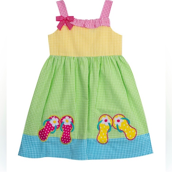 Rare Editions Colorful Gingham Sundress with Bow Size 6 - Picture 1 of 8